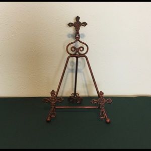 Vintage Metal Bible Stand for photos or books.